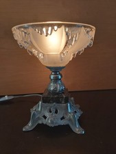 Lampe 1900 1920 ART NOUVEAU DECO MARBRE VERRE SIGNE EZAN REGULE COUPE GEEK