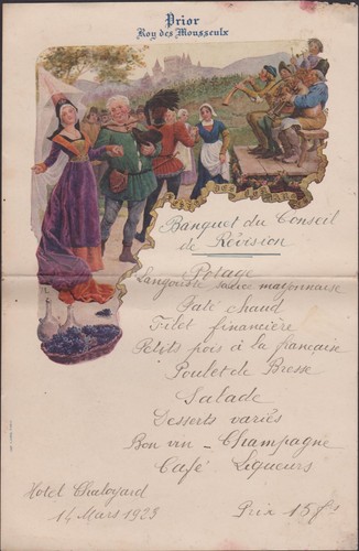 Menu ancien banquet - menu,