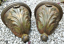 Consoles appliques éclairage murale bois sculpté feuilles acanthe Napoléon III