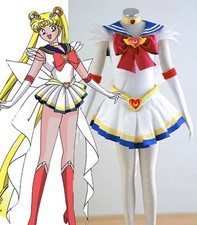 Joli soldat Sailor Moon Tsukino Usagi Cosplay Costume SuperS perruque perruque