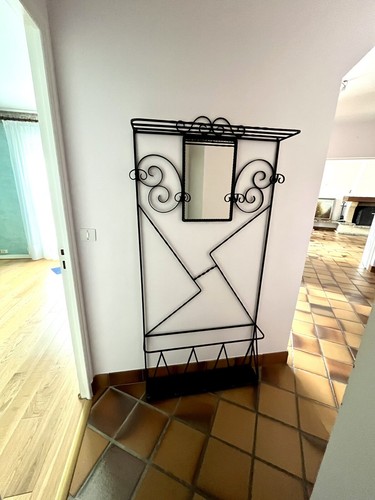 Porte manteaux miroir fer - miroir,