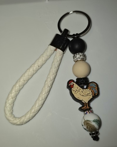 Beaded chicken charm - chicken,