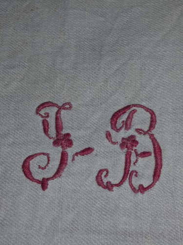 Linge ancien monogramme - monogramme, jb
