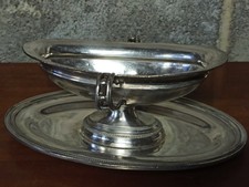 Saucière en métal argenté Christofle perles Palace Riviera.