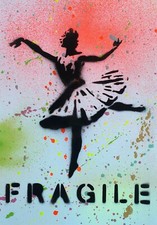 SPACO signed DANSEUSE BALERINE tableau pop STREET ART graffe pochoir banksy