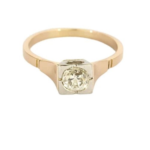 Bague solitaire jaune et - bague,