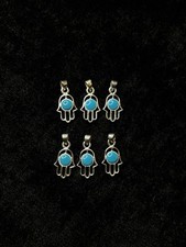 Lot 6 pendentifs Hamsa Argent