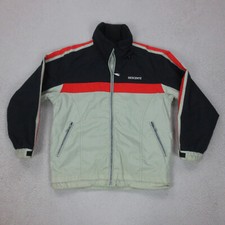 Parka Ski Vintage 90s Rétro Capuche Doublé Descente Femme L Gris Colorblock