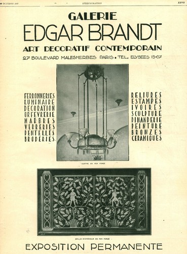 Publicité ancienne galerie