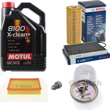 BOSCH Inspection set 5 L Motul 8100 + X-propre 5W-30 pour VW Polo Variant 1.9
