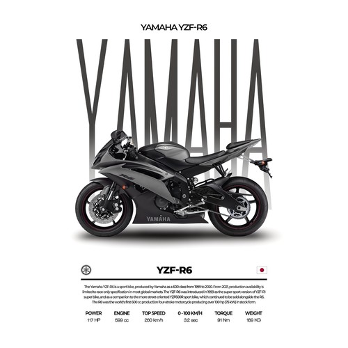 Affiche moto sport yamaha - affiche, de