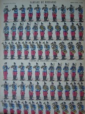 Image d'épinal numéro 235 FANFARE de HUSSARDS et de CHASSEURS A CHEVAL Trombone