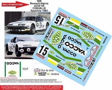 DECALS 1/18 REF 0698 ALPINE RENAULT A310 COEUILLE RALLYE TOURAINE 1981 RALLY