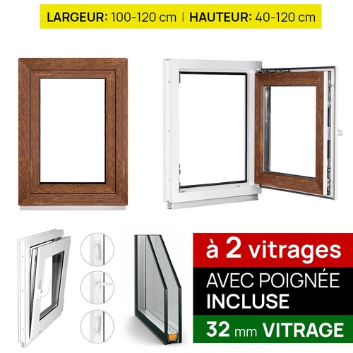 Fenêtre pvc chêne doré - pvc,