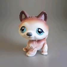 Littlest Pet Shop LPS #68 Husky G2 Beige Blanc Yeux Bleus Figurine Authentique