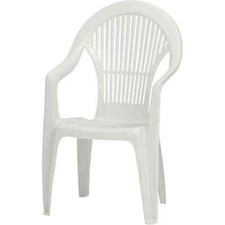 Chaise de Pile Vega Blanc Haut Plastique 55x49x93 Balcon Jardin Fauteuil Qualité