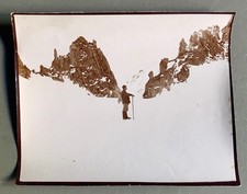 PHOTO ancienne ALPINISME Montagne Alpiniste Hiver Neige Piolet Corde