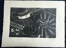 Lithographie La fête foraine signée numérotée ménagerie manège jeux fête cirque