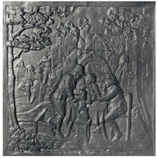 Plaque cheminée fonte - plaque, de