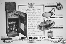 PUBLICITÉ KIRBY BEARD & Co MEUBLES VAISSELLE CONFITURIER BEURRIER LÉGUMIER