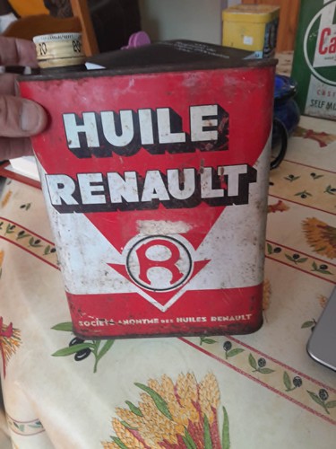 Ancien bidon huile renault - bidon,