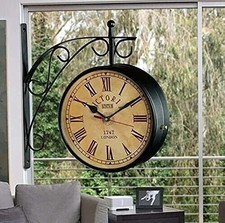 Horloge murale double face de