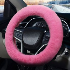 Couvre Volant Fluffy Housse Volant Voiture en Fourrure，Fuzzy Caches de Volant...