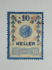 Vignette timbre fiscal Autriche 1910 Stempelmarke Österreich 10 Heller