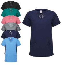 Tunique Médicale Femme Infirmière Hôpital Vee Col En V Avec Poches Latérales