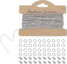 Chaîne de Bijoux, 33 Pieds de Chaîne de Câble Plaquée Argent, Chaîne Fine de ...