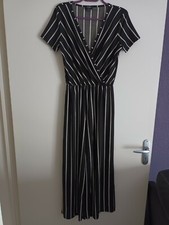 COMBINAISON NOIRE RAYEE BLANC. Taille M. JENNYFER.