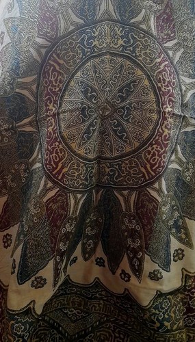 Ancien tapis frangé table - ancien,