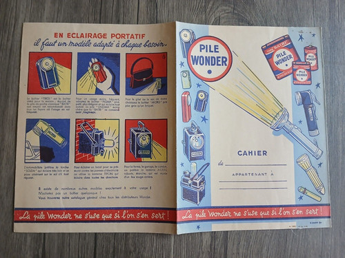 Pub protège cahier - pub, pile