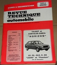 Revue technique pour Talbot et Chrysler-Sima Horizon