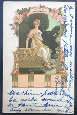 Elisabeth Sonrel, Art nouveau, 1900, Illustratrice, L'été, Carte illustrée CPA