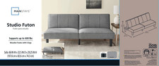66" Studio Futon, Gray Linen