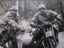 plaque tôle soldats Allemands militaire moto Side-car décoration