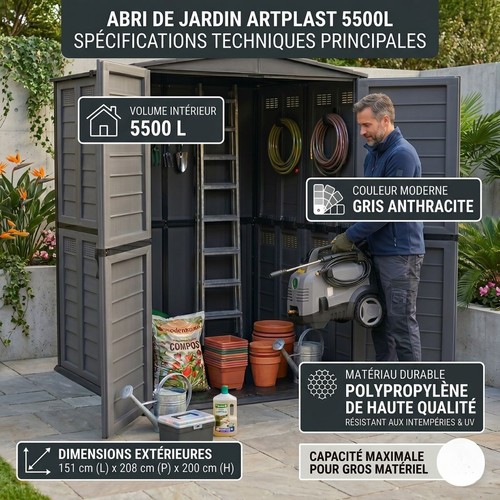 Abri jardin gris anthracite - abri, de