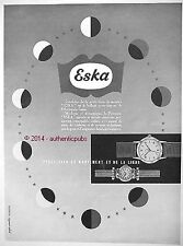 PUBLICITE ESKA MONTRE PORTE DRAPEAU HORLOGERIE SUISSE DE 1952 FRENCH AD PUB