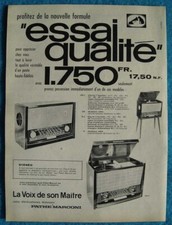 Publicité Papier - Radio PATHE MARCONI - la Voix de son Maitre de 1959