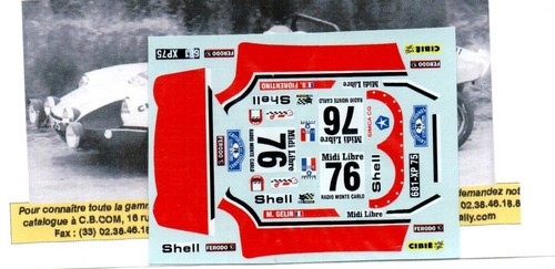 Planche decals cg simca - 1/43,