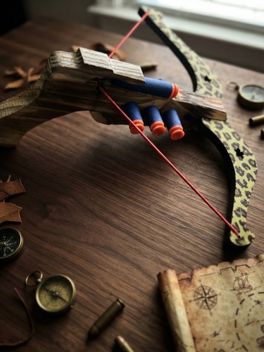 Arbalète jouet bois fait - arbalète, en