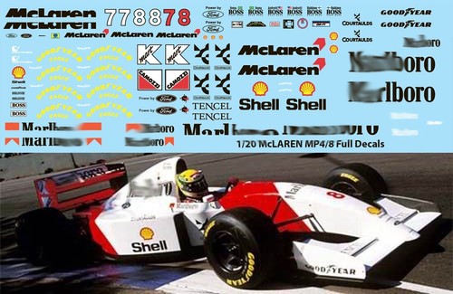 Decals for mclaren mp4 8 - 1/20,