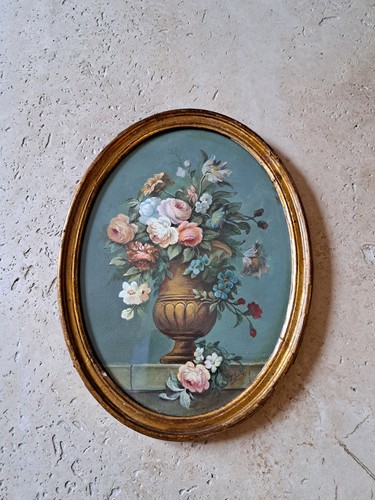 Vase médicis fleuri gouache - vase,