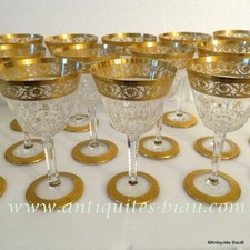 Verre à Cocktail en Saint St Louis Cristal Thistle Or signé parfait état