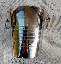 seau à champagne vintage en acier inoxydable avec 2 anses neuf