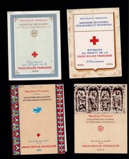 FRANCE UN LOT DE 4 CARNETS CROIX ROUGE 1954-1959-1960 NEUFS + 1961 1ER JOUR