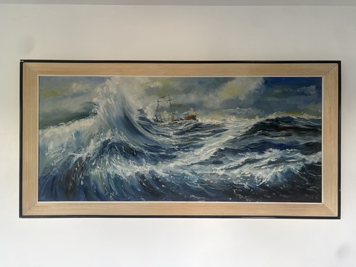Tableau ancien xixe marine - xixe,