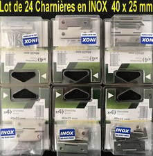 Lot de 24 Charnières INOX 40 x 25 Coffre,Marine,Bateau,Porte,Meuble,Lieux Humide