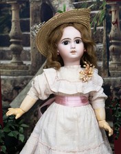 20" (51cm) Antique Beautiful French Bisque Bebe Jumeau in Original dress